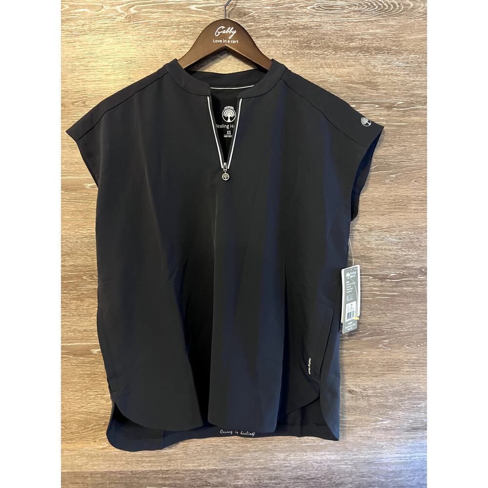 Healing Hands Top size XS Dark gray NEW Short Sleeves Medical Uniform